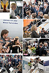 Presentation of KD avia airplane with title MIKAEL TARIVERDIEV. Wienna Academia Orchestra and Martin Haselboeck are performancing in Khrabrovo Airport, Kaliningrad