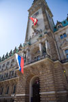 Russia’s national flag hoisted over Town hall of Hamburg